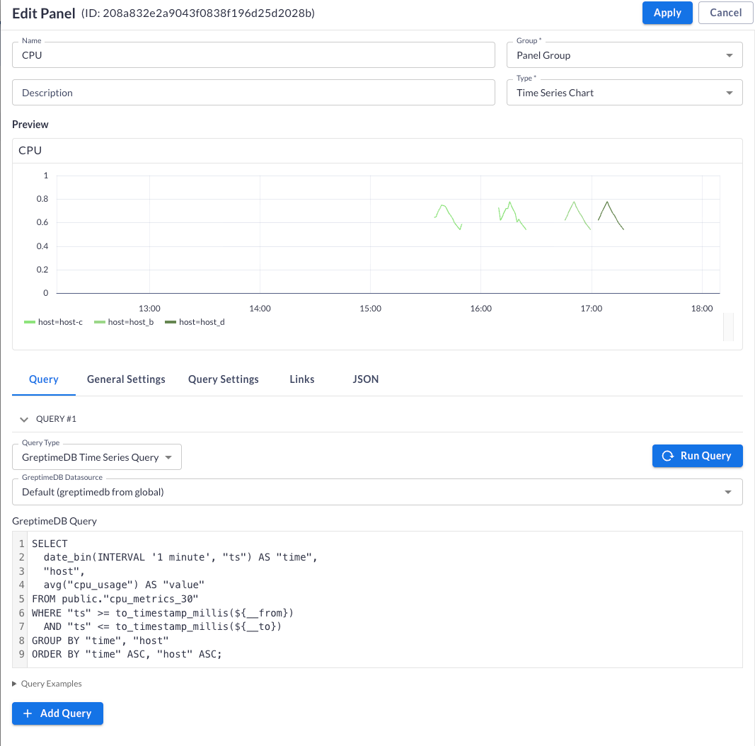 SQL time series panel